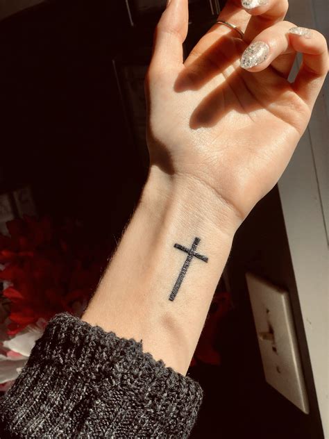 cross tattoo stencil designs|simple cross tattoos on wrist.